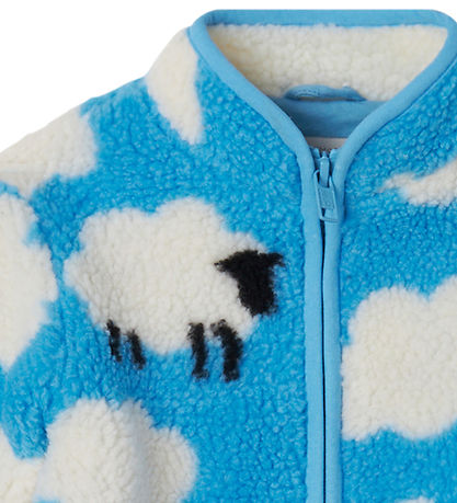 Stella McCartney Kids Fleecejacke - Hellblau m. Wolken/Schaf