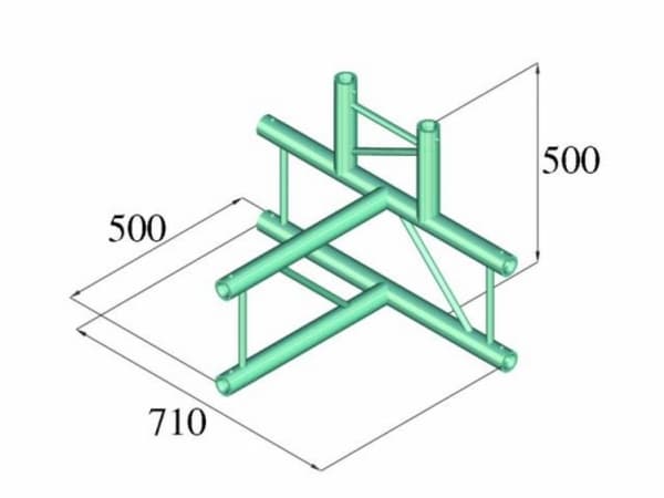 Alutruss BILOCK BQ2-PAT42V 2-punkts traverse 4-vejs-hjørne 90 °