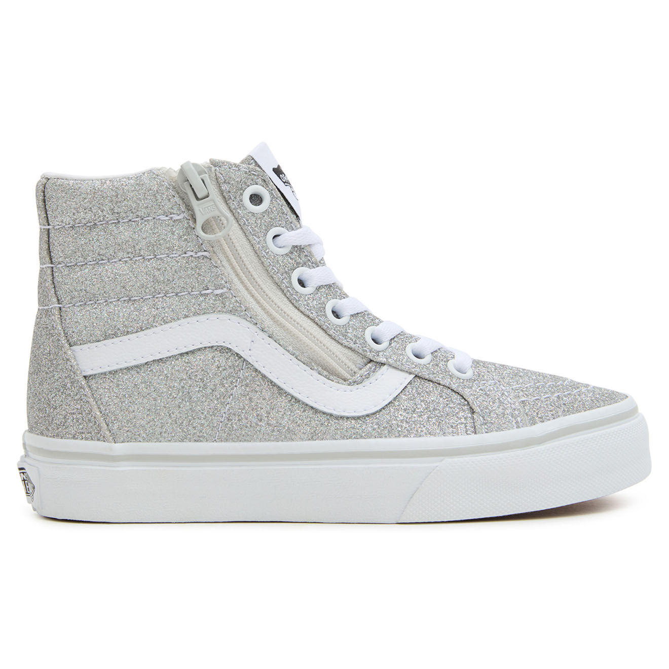 Vans Baskets SK8-Hi Reissue Side Zip pailletées argentées
