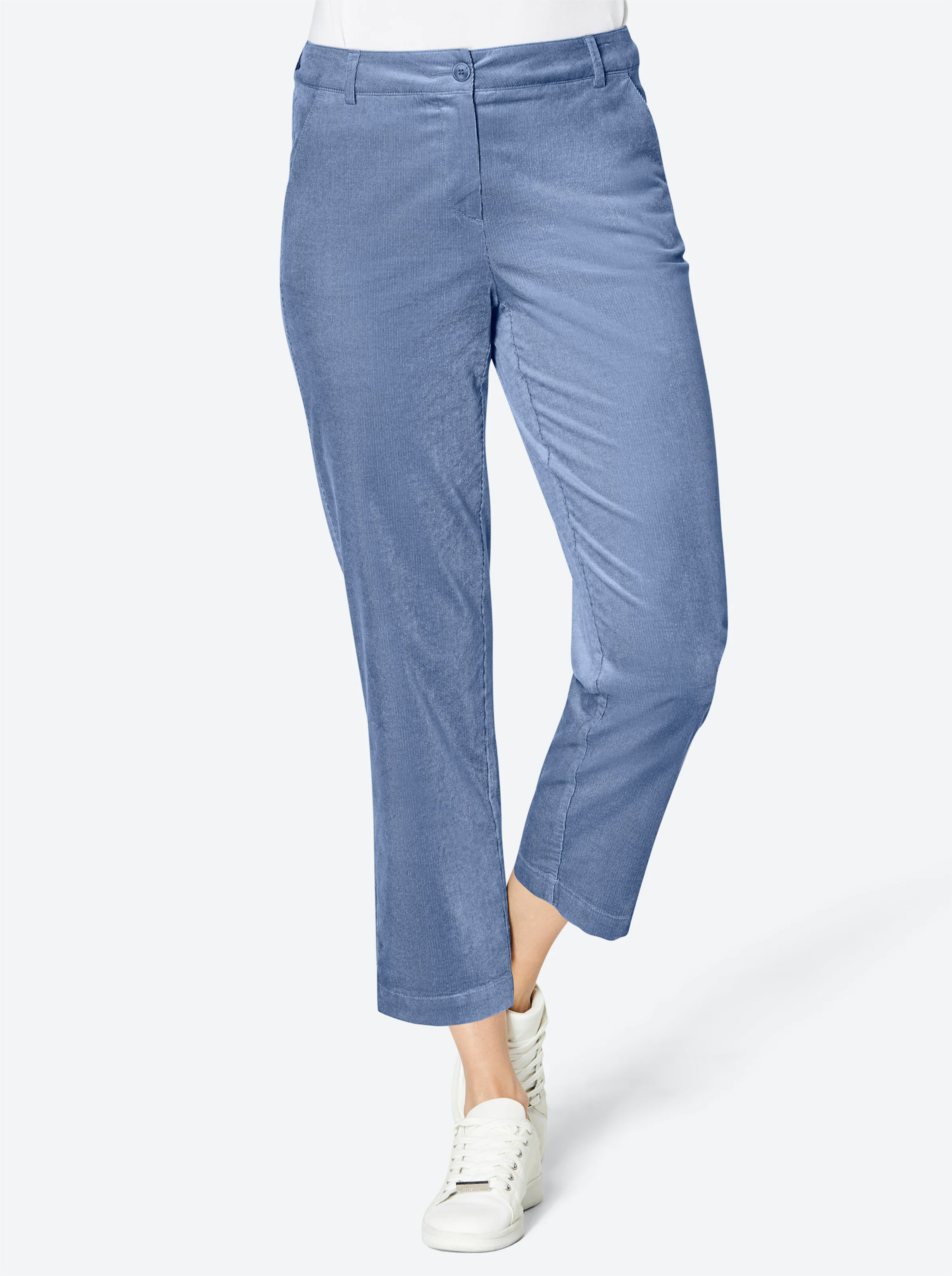 Stehmann Comfort line Baumwoll-Modal-Cordhose in taubenblau