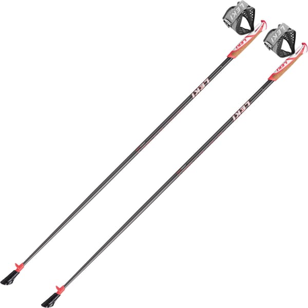 Bâton marche nordique LEKI FLASH CARBON DARKANTHRACITE-NEONRED-WHITE