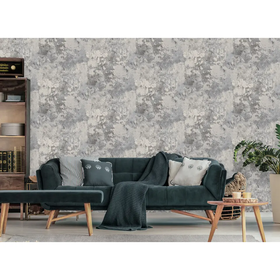 Dutch Wallcoverings - Exposure betonlook donkergrijs - 0,53x10,05m