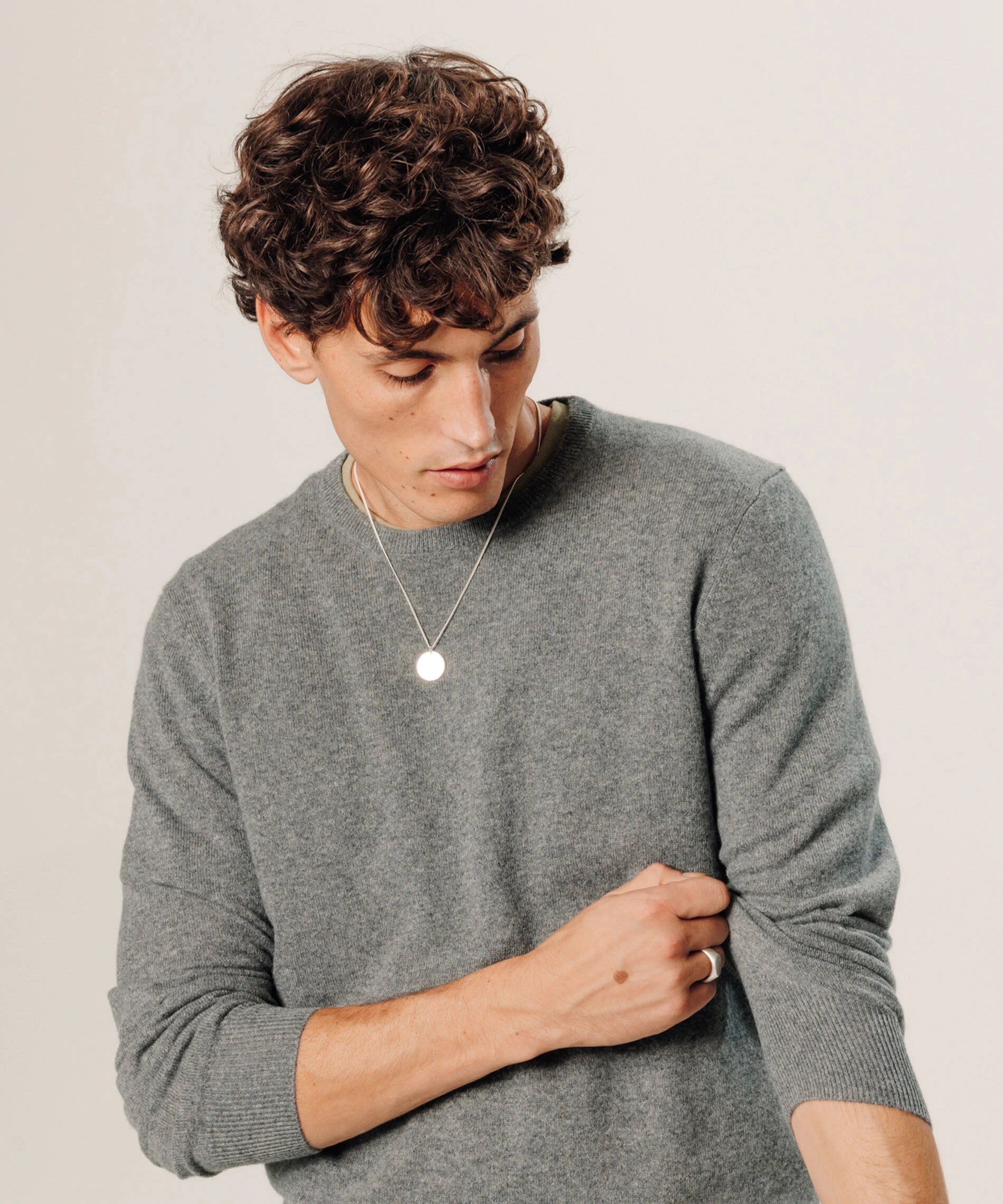 Pull col rond en cachemire | Gris