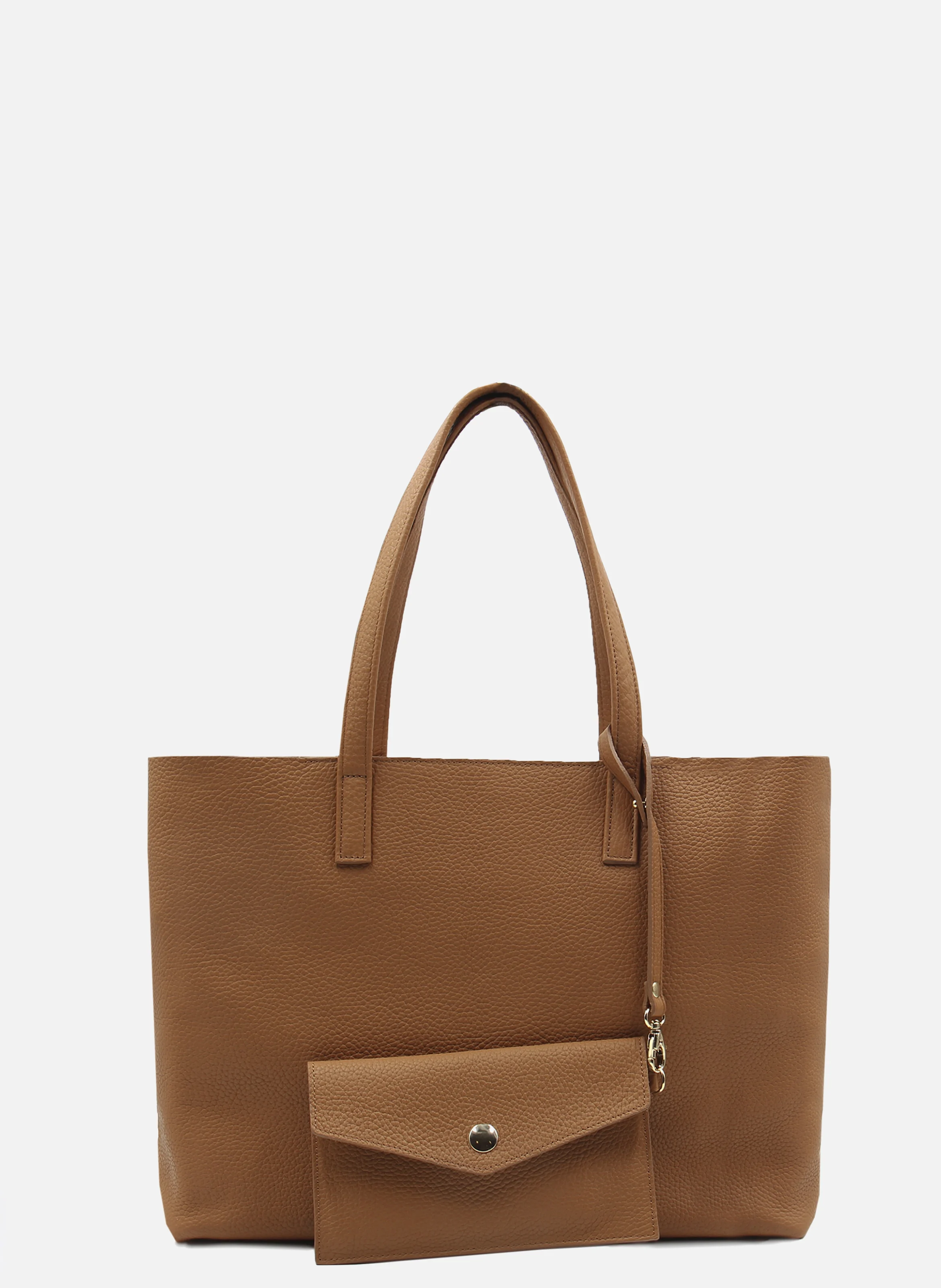 Sac cabas cuir grainé souple | Marron