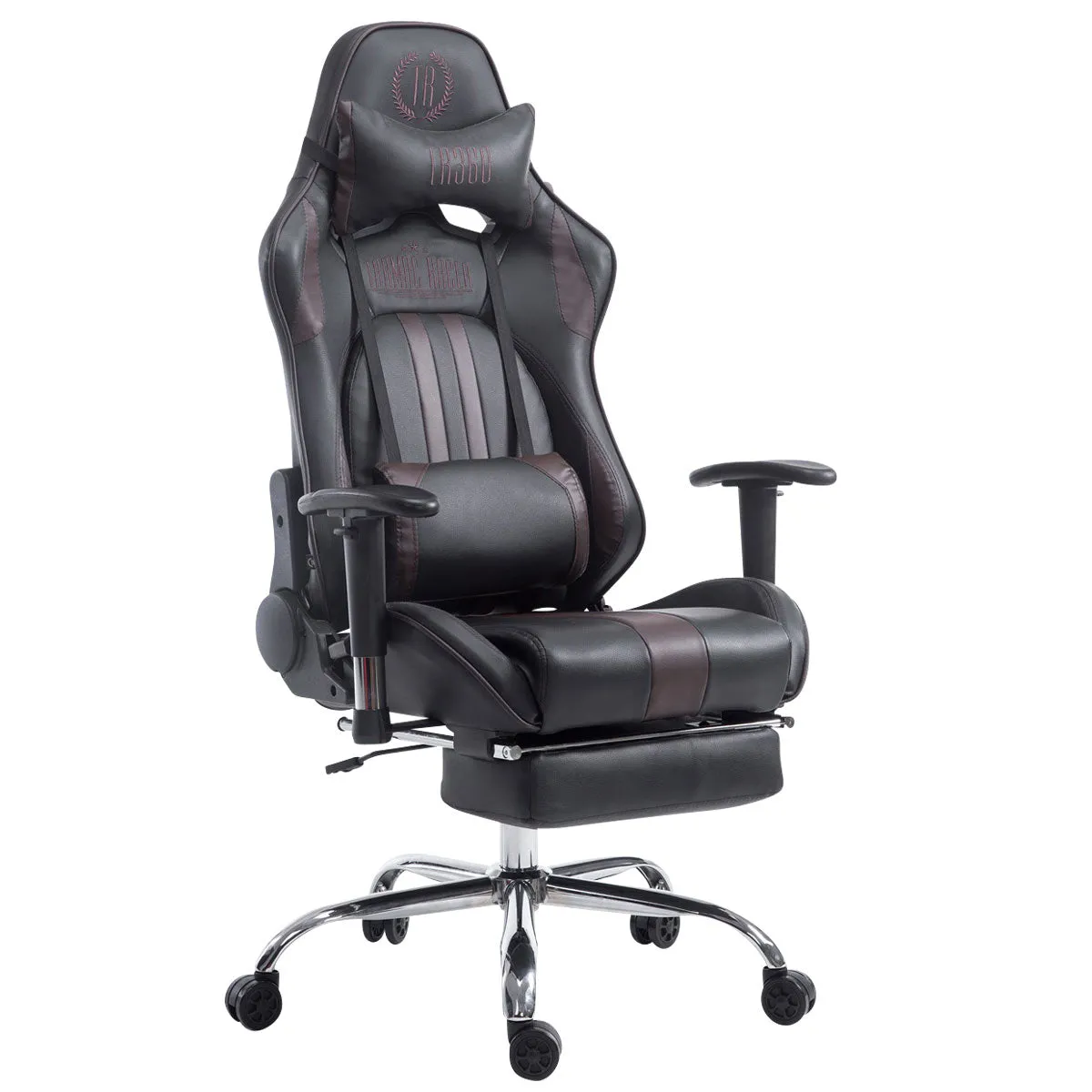 Decoshop26 Bureau Repose-pieds - Noir/Marron