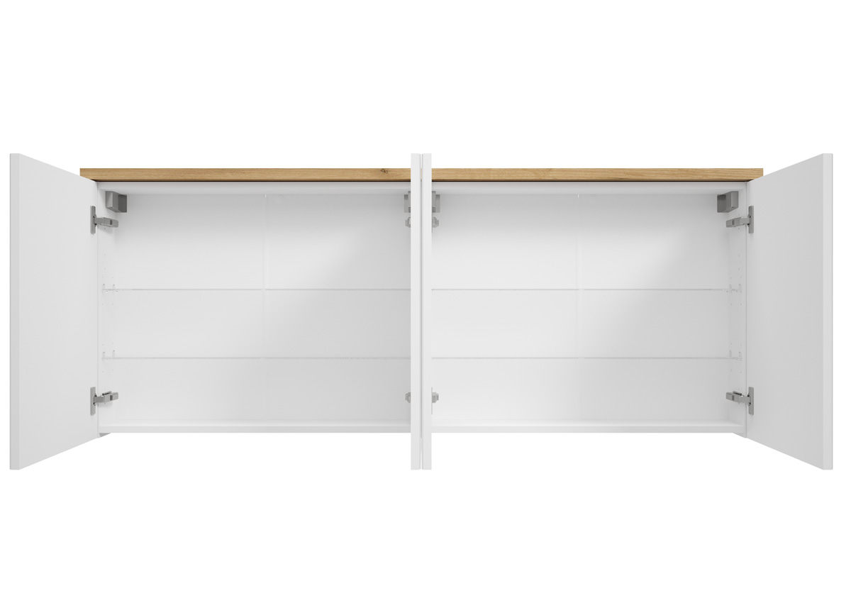 Fontana Basic spiegelkast 157cm met 4 deuren warm eiken