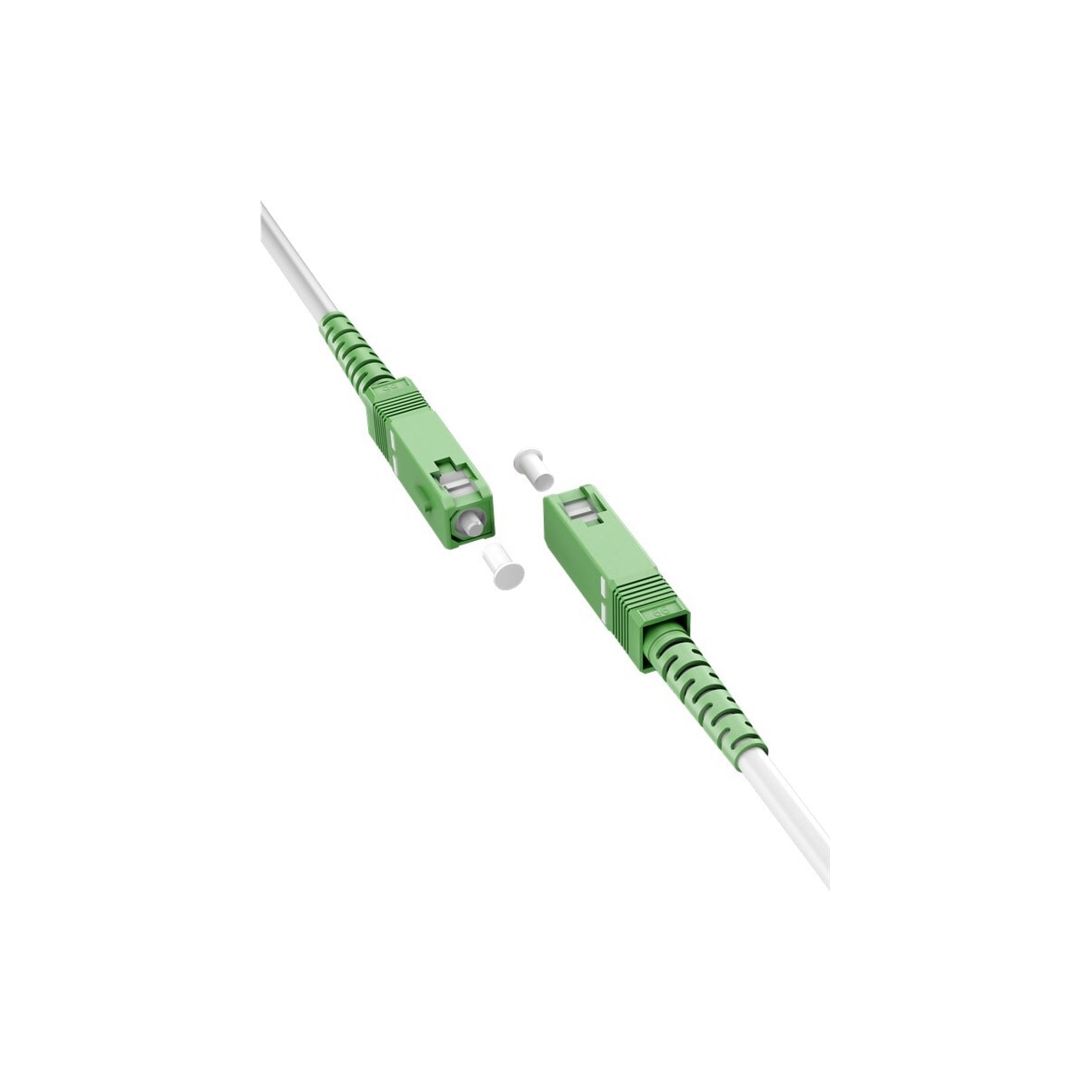Fiberoptisk kabel (FTTH), Singlemode (OS2) Hvit, hvit (Simplex), 0,5 m