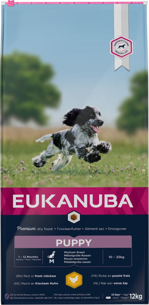 Eukanuba Growing Puppy Medium - Hondenvoer - 12 Kilogram - kip