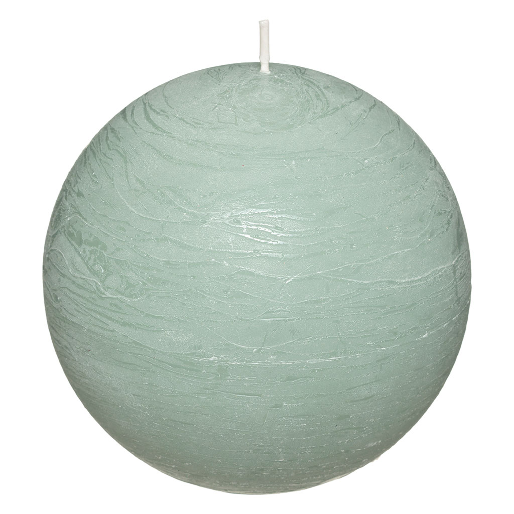 Bougie boule rustique vert eucalyptus D 10cm