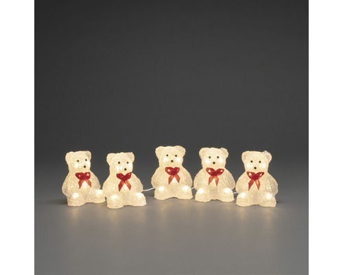 Konstsmide LED-lichtfiguur van acrylbeer, set van 5, warm wit licht, 40 leds