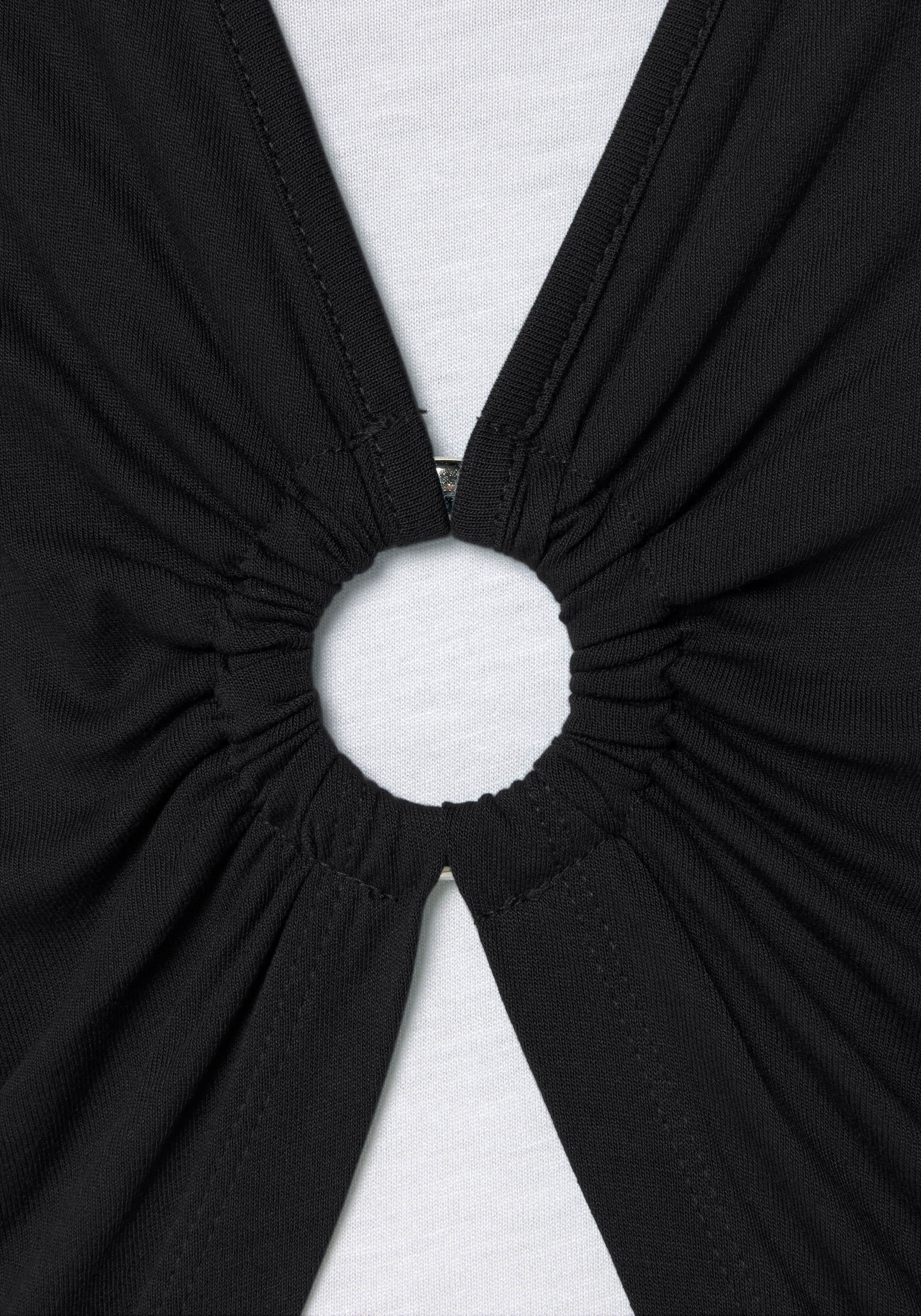 Vivance 2-in-1-Shirt , mit Ringdetail vorne, T-Shirt, Kurzarmshirt, lockere Passform