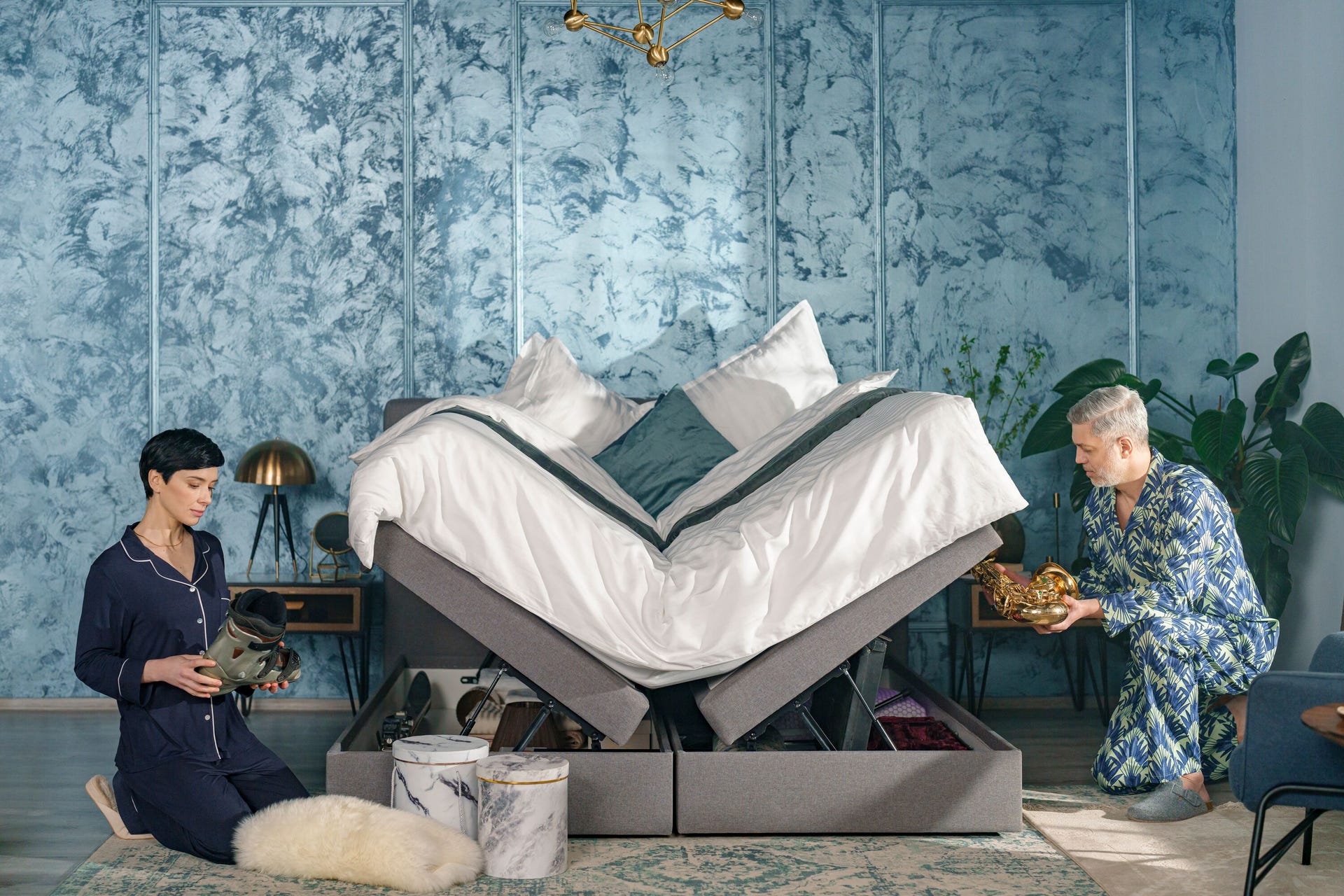 Emma Premium Stauraum Boxspringbett