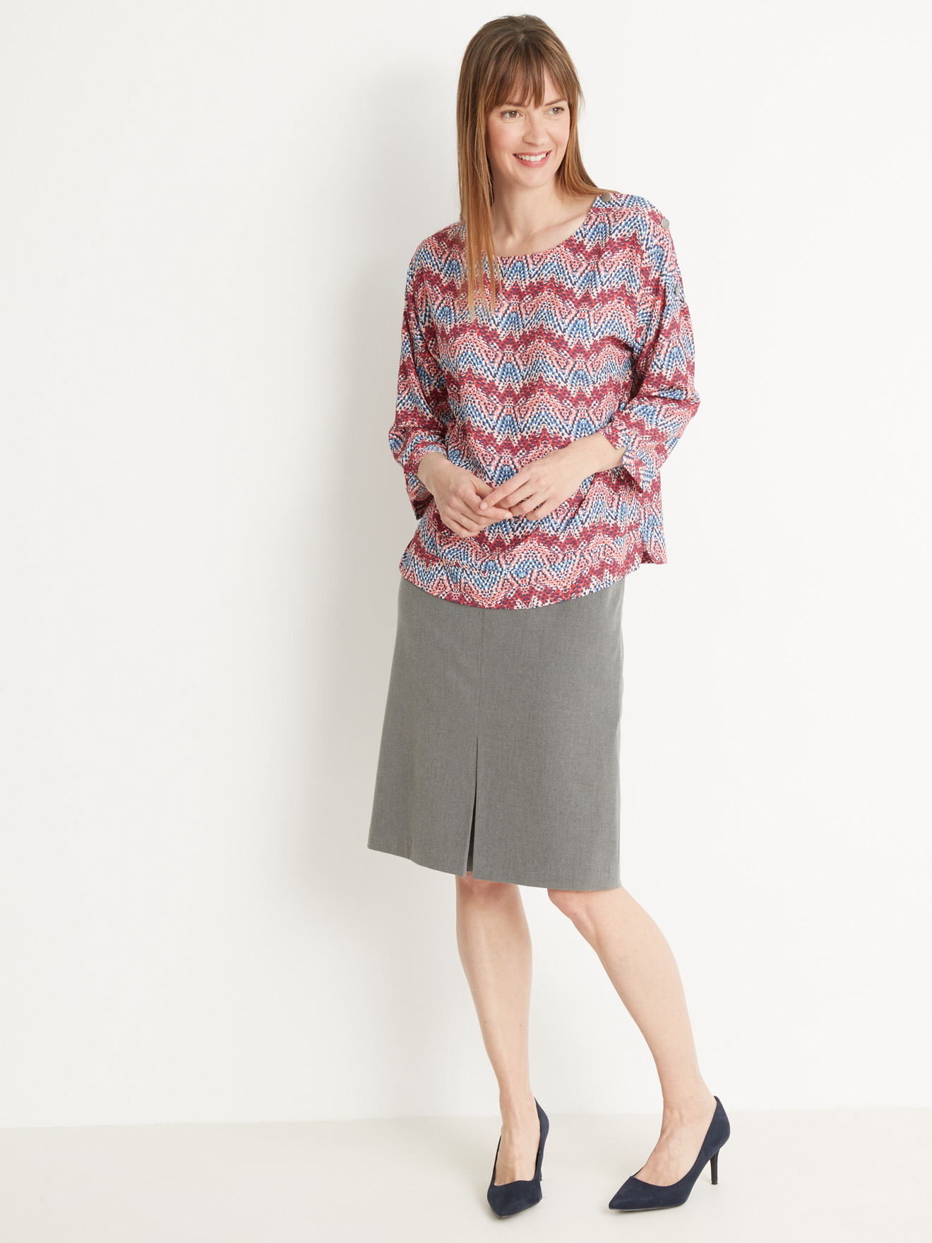 Blouse en crêpe fluide