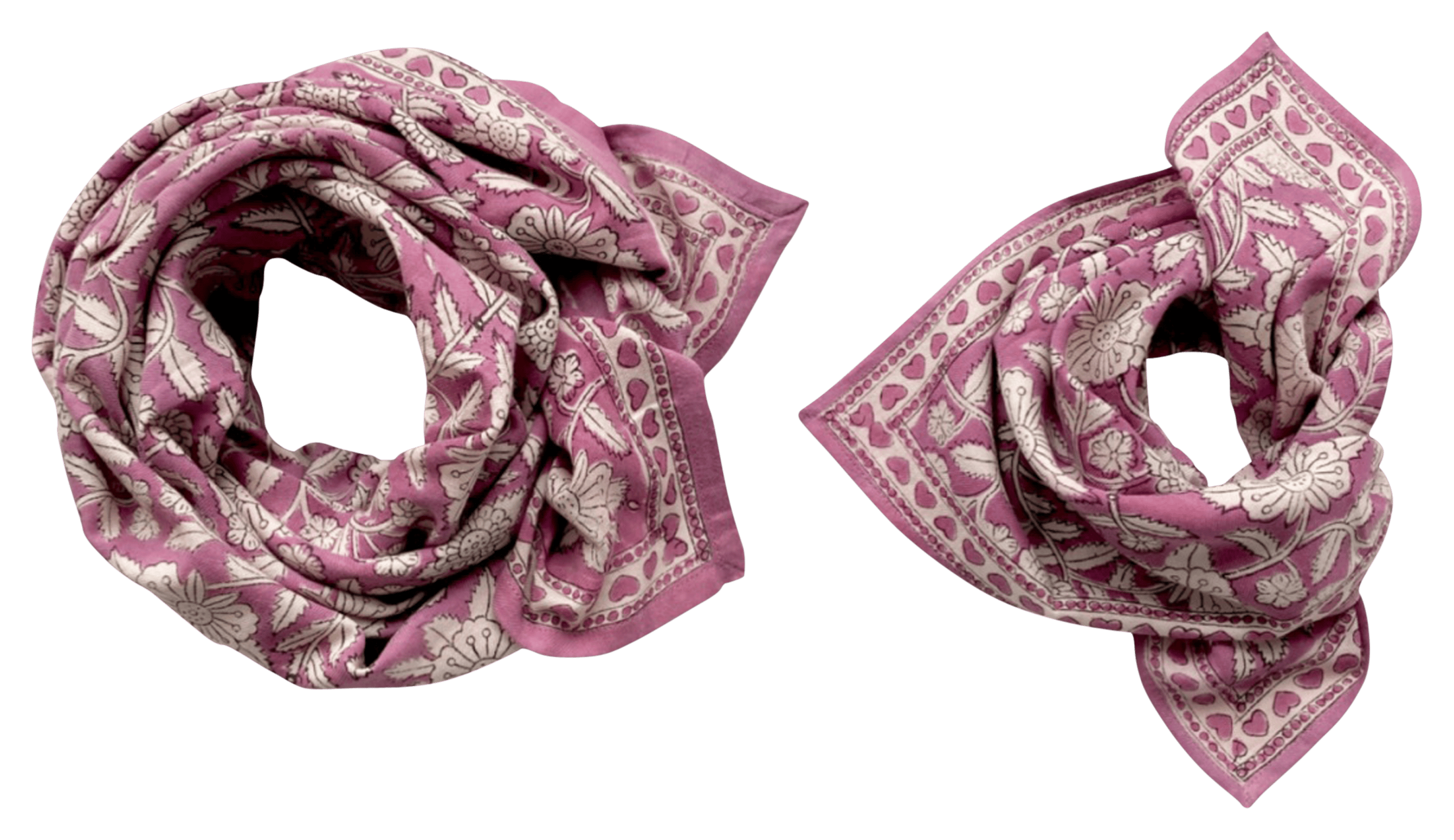 LATIKA - Foulard en coton imprimé | Rose
