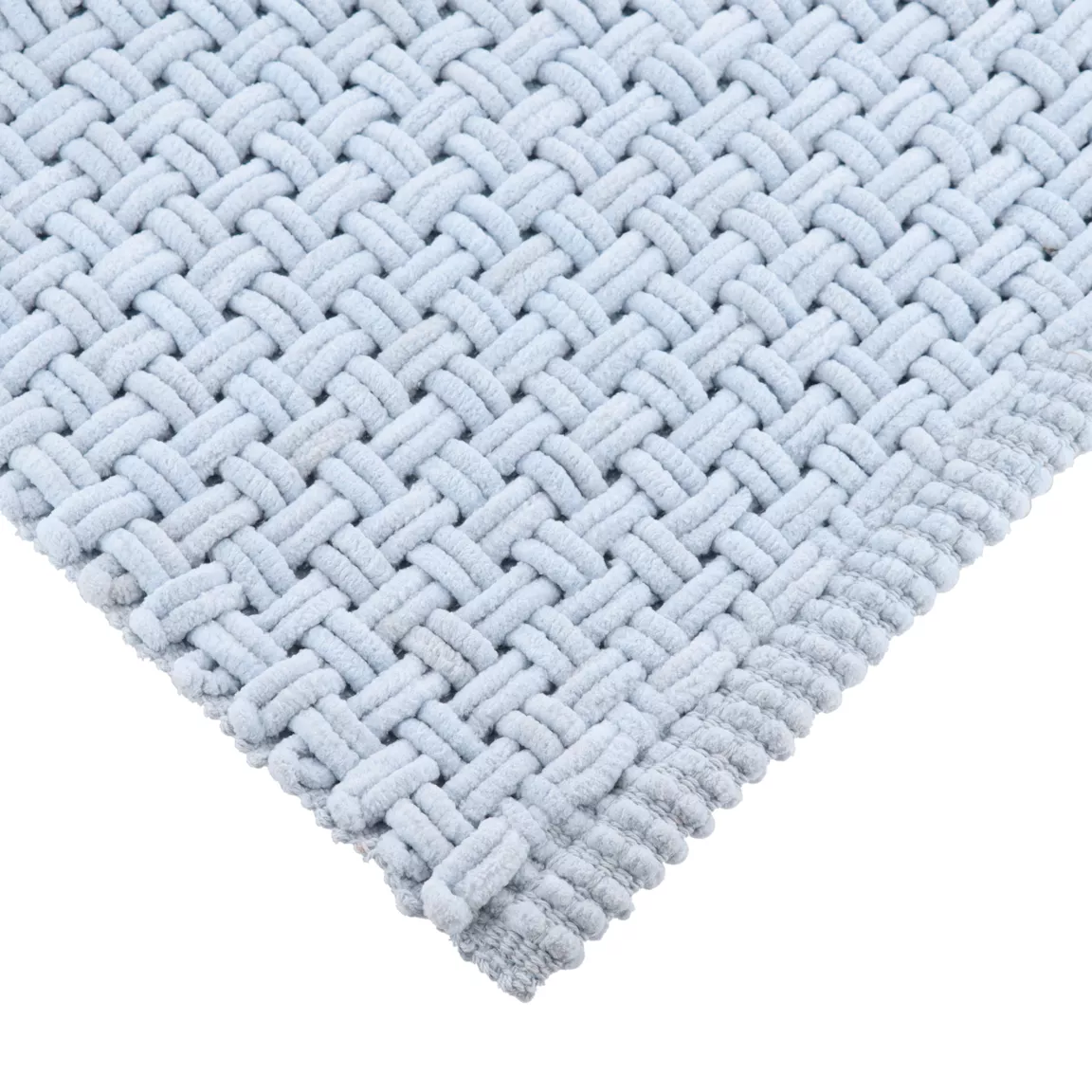 Tapis de bain microfibre (45 x 90 cm) Maille Bleu clair