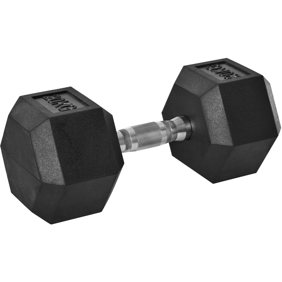 HOMCOM Gummihantel 20 kg sechseckig schwarz