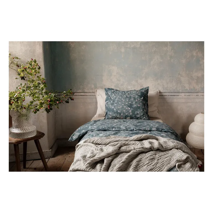 garbo&friends Taie d'oreiller Fauna en percale de coton | Bleu