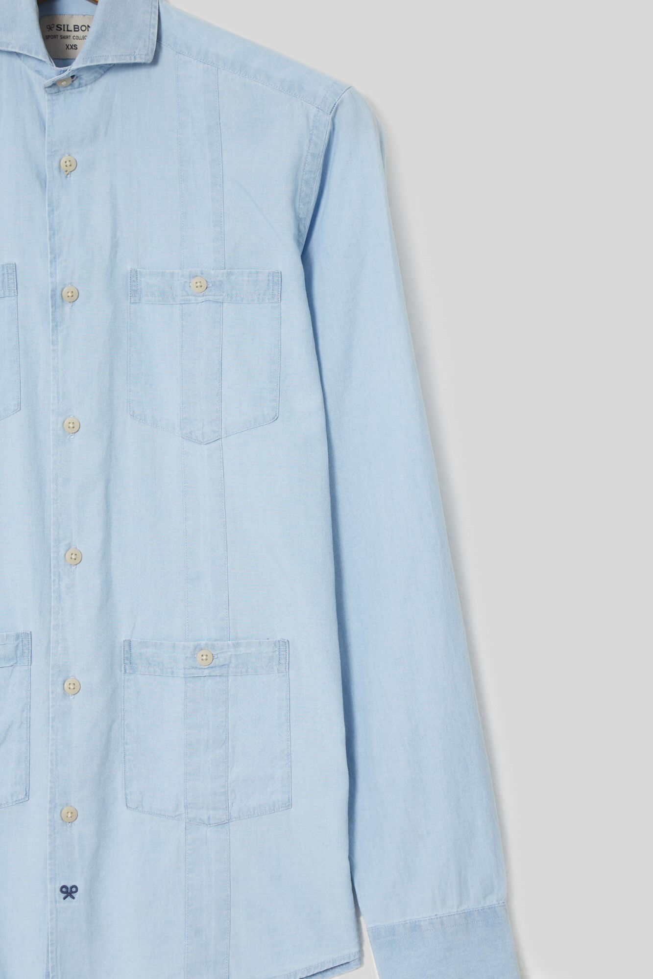 Guayabera sport jeans claro - Azul