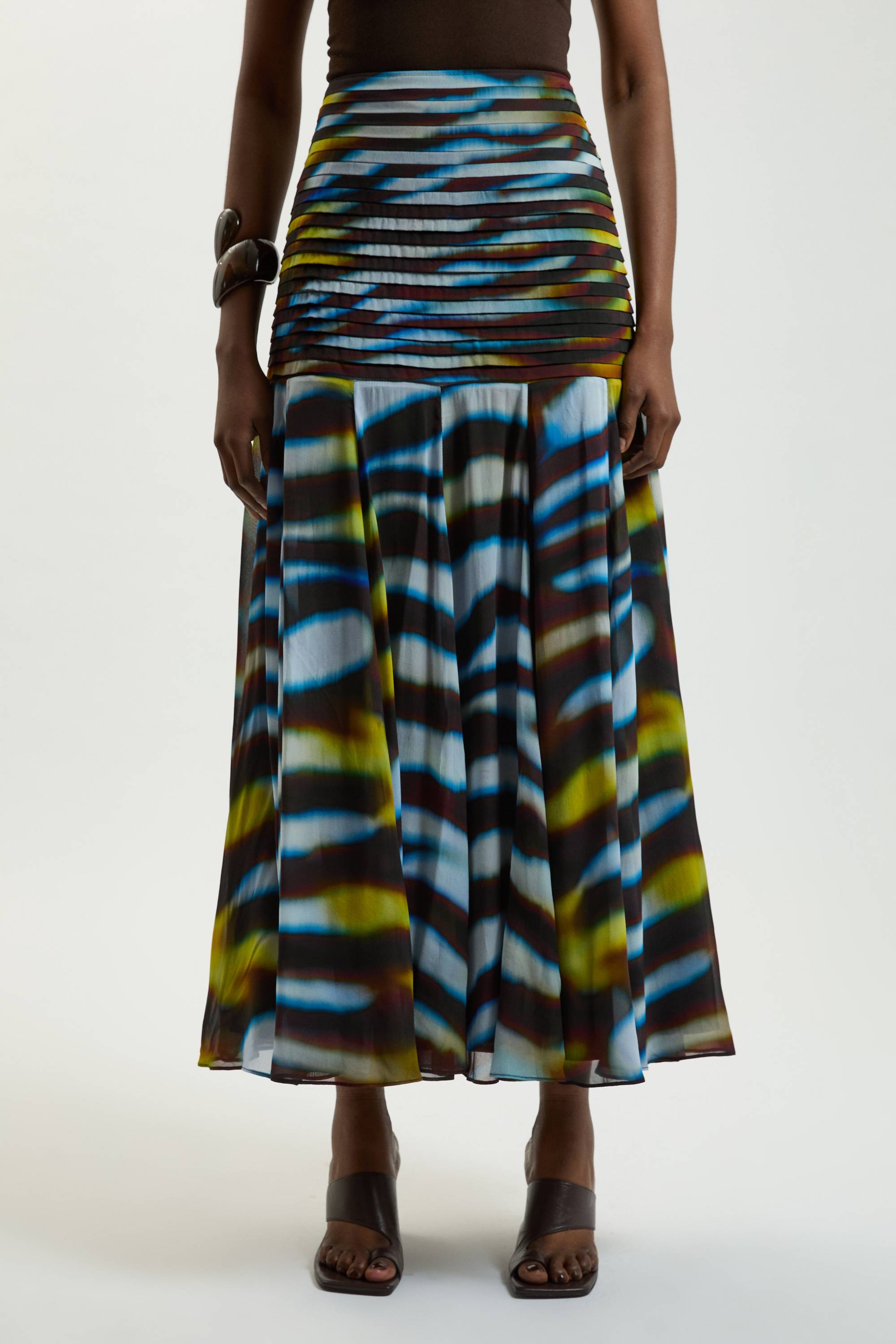 KarenMillen Jupe Longue Fluide À Imprimé Animal Avec Ourlet Tombant En Georgette De Viscose