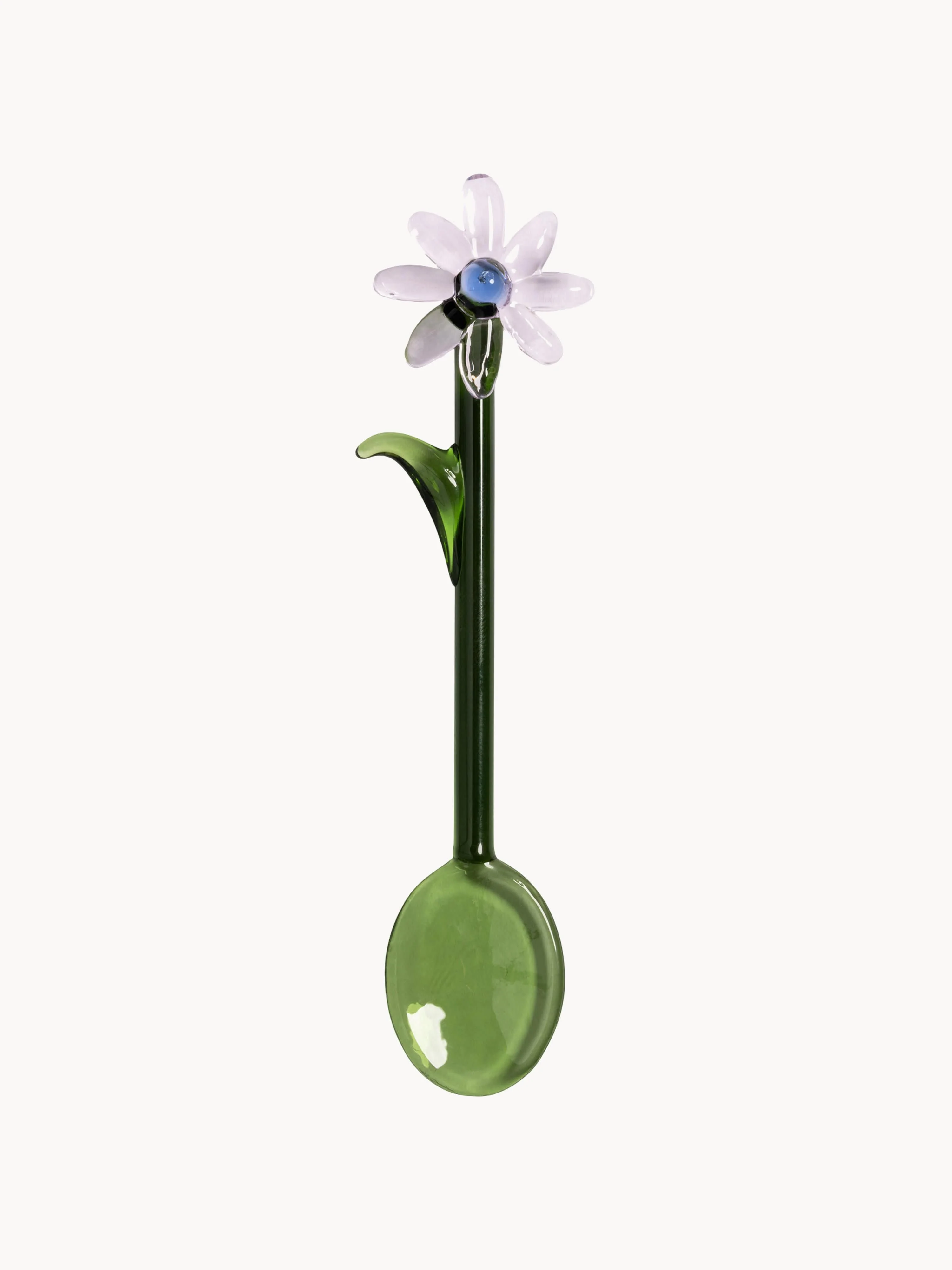 Handgemaakte lepels Flora van borosilicaatglas, 2 stuks
