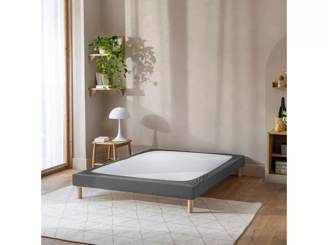 Cache-sommier coton jersey anthracite 110x190