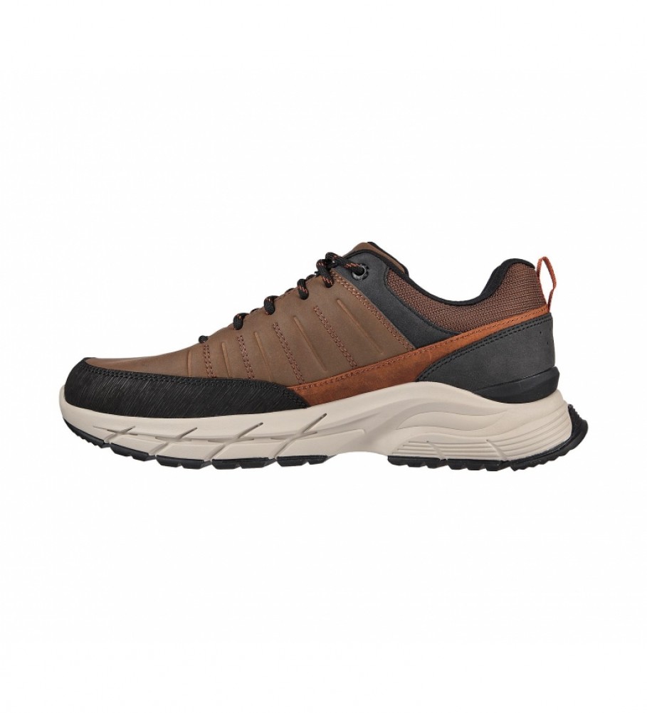 Tênis Skechers Arch Fit Baxer em couro marrom