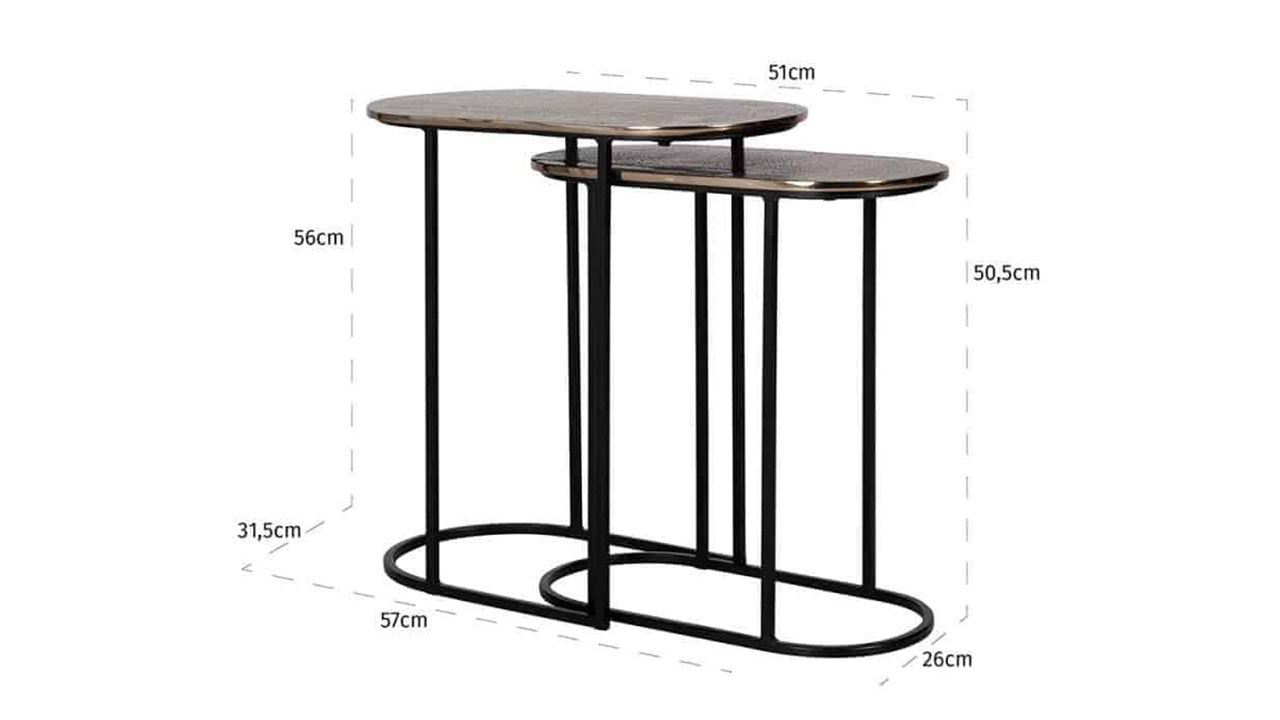 Bijzettafel 210432 Chandon B57 x D31.5 x H56 cm
