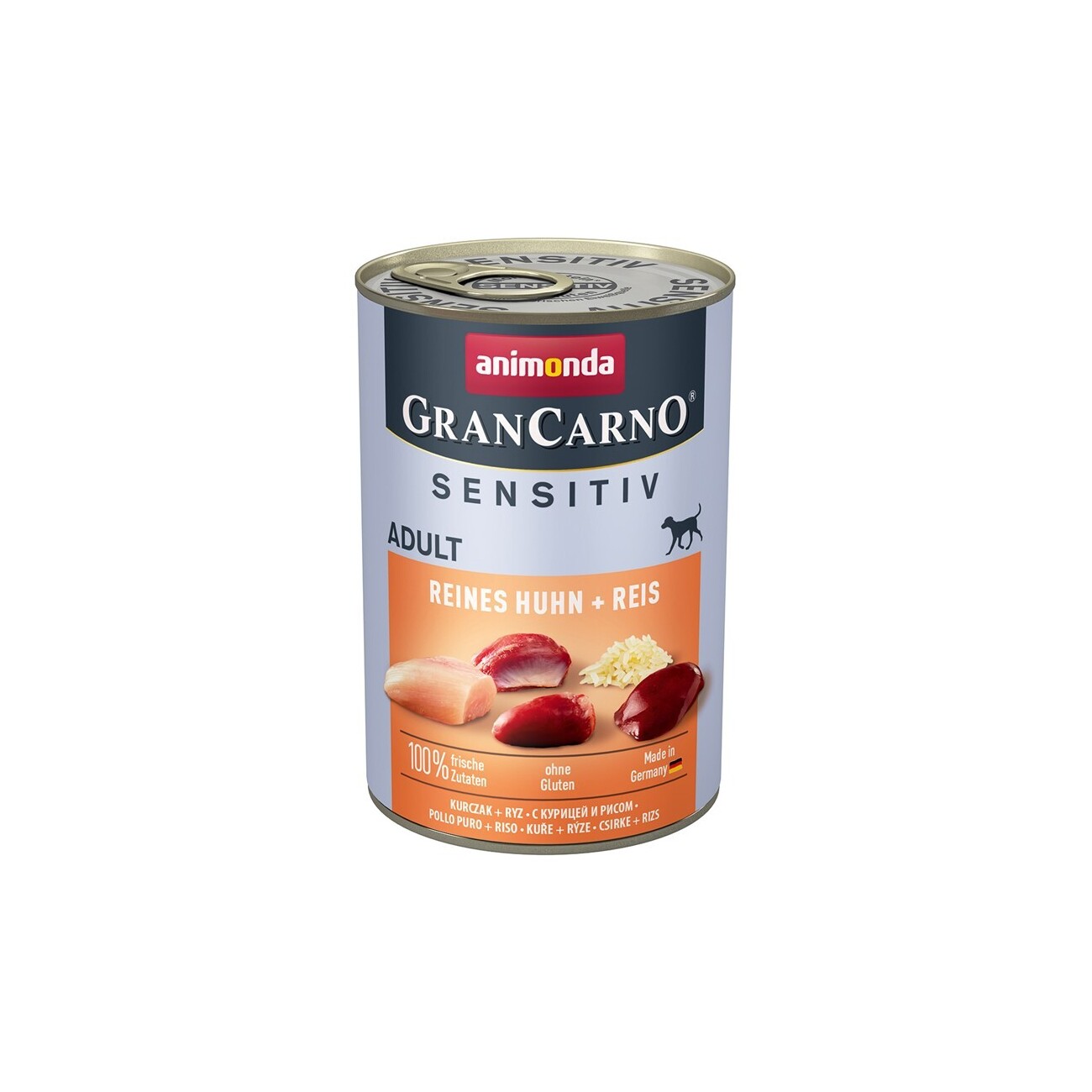 animonda GranCarno Sensitiv Nassfutter Hund Adult, Huhn und Reis 6x400 g