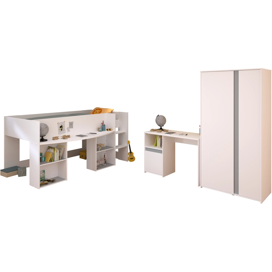 Parisot Kinderzimmer Set 3tlg Pirouette 13  Weiß Weiß