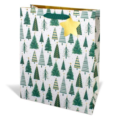 Trees On White Large Portrait Gift Bag
