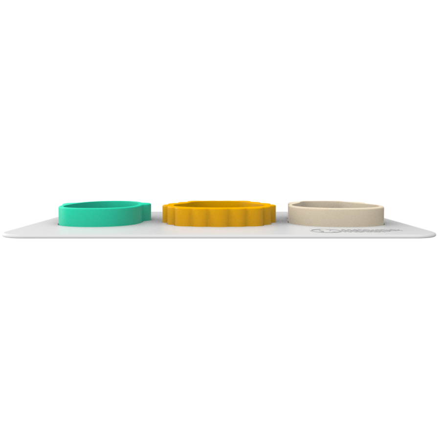 MATCHSTICK MONKEY™ Snackmatte und 3 Snacktellern mit Anti-Rutsch-Funktion