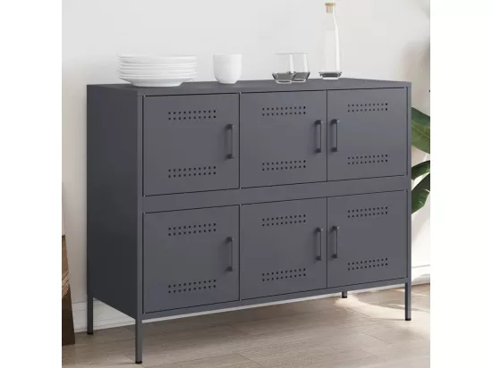 Buffet anthracite 100,5x39x79 cm acier
