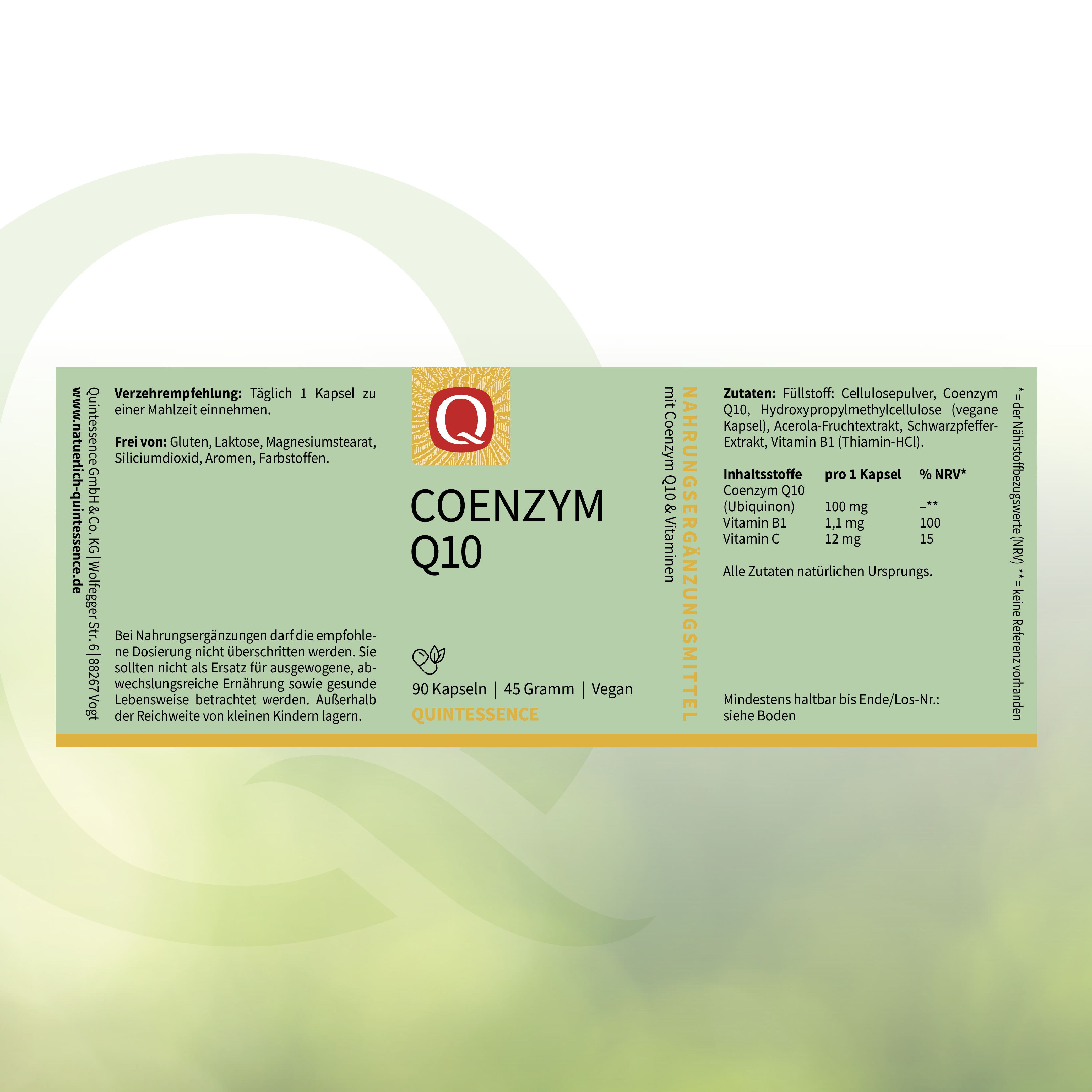 CoEnzym Q10 Kapseln von Quintessence