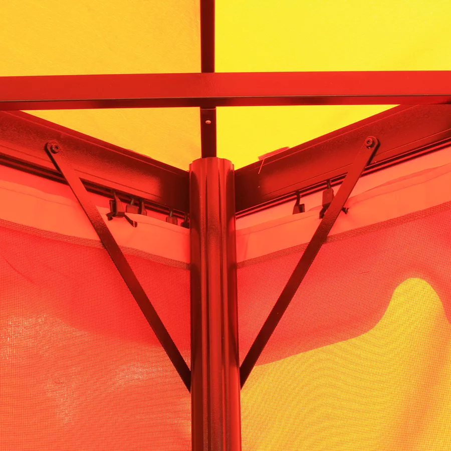 Outsunny Gartenpavillon mit Doppeldach schwarz, orange