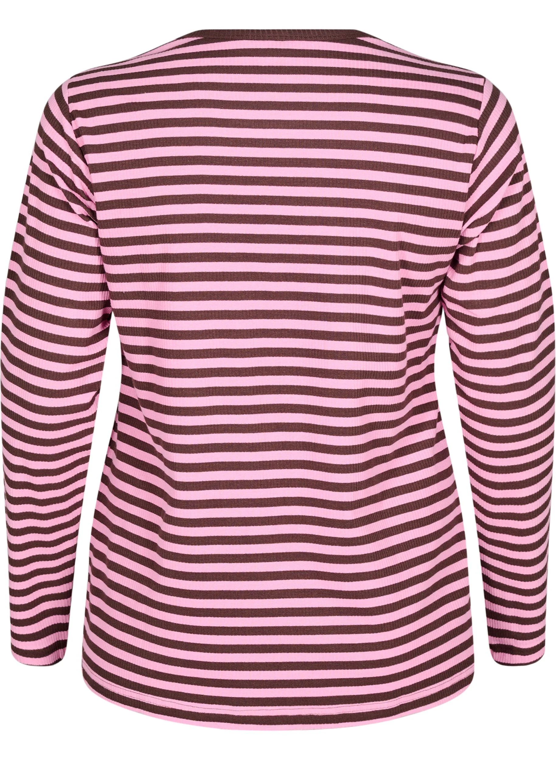 Stribet bluse med lange ærmer