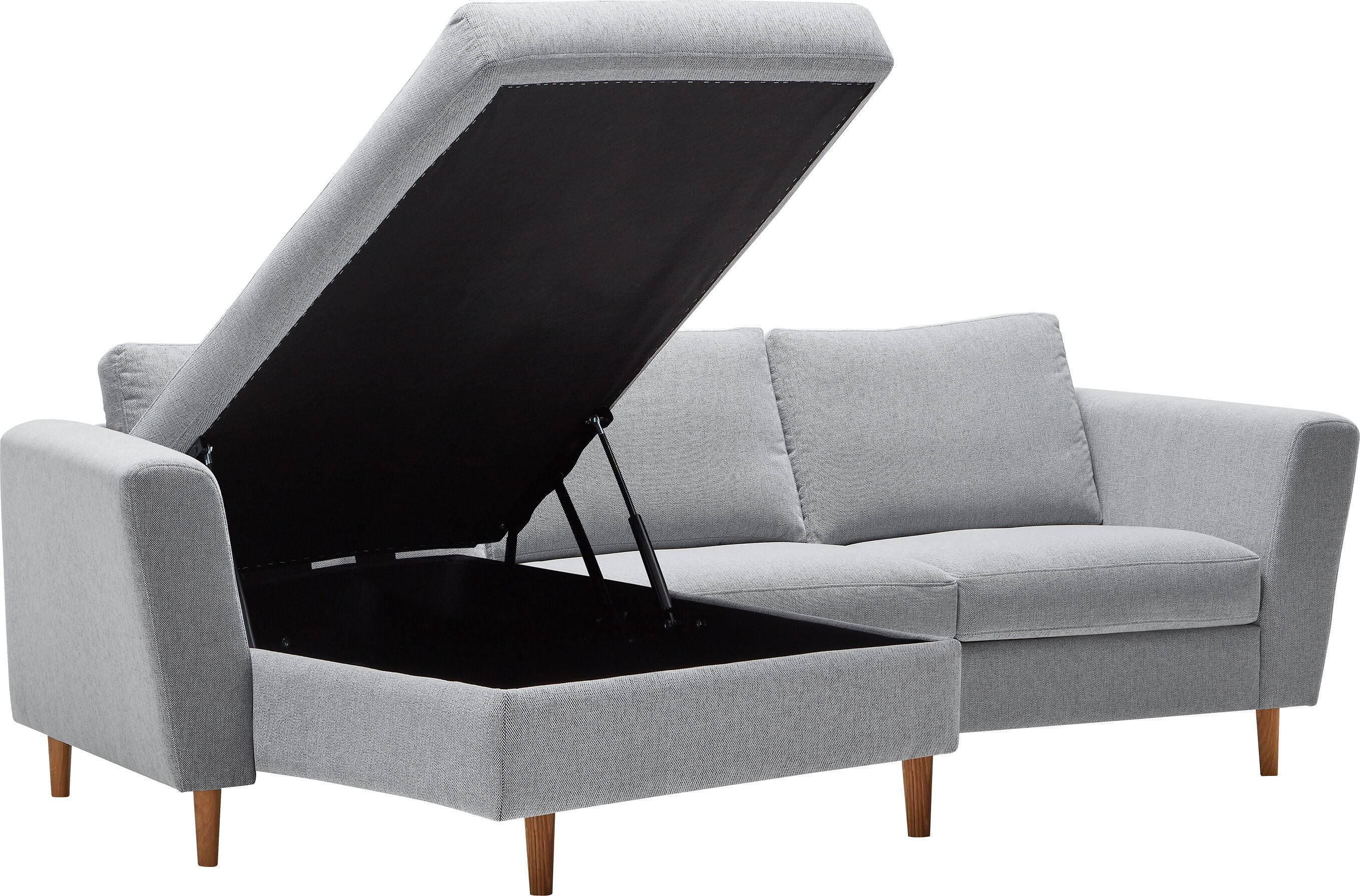 DIENER Ecksofa - Weiss / Schwarz / B: 235.0 cm x T: 156.0 cm x H: 81.0 cm