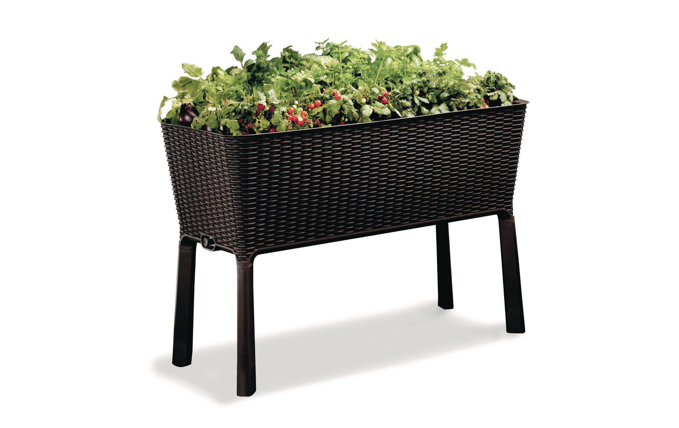 Hochbeet Easy Growing Anthrazit<br>Pflanztrog, braun