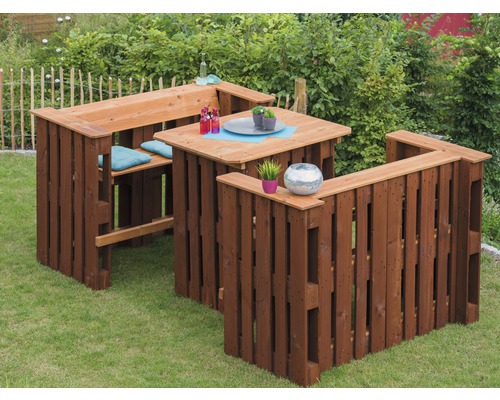 Pallet bartafel, sparrenhout, 120x95x122 cm, bruin