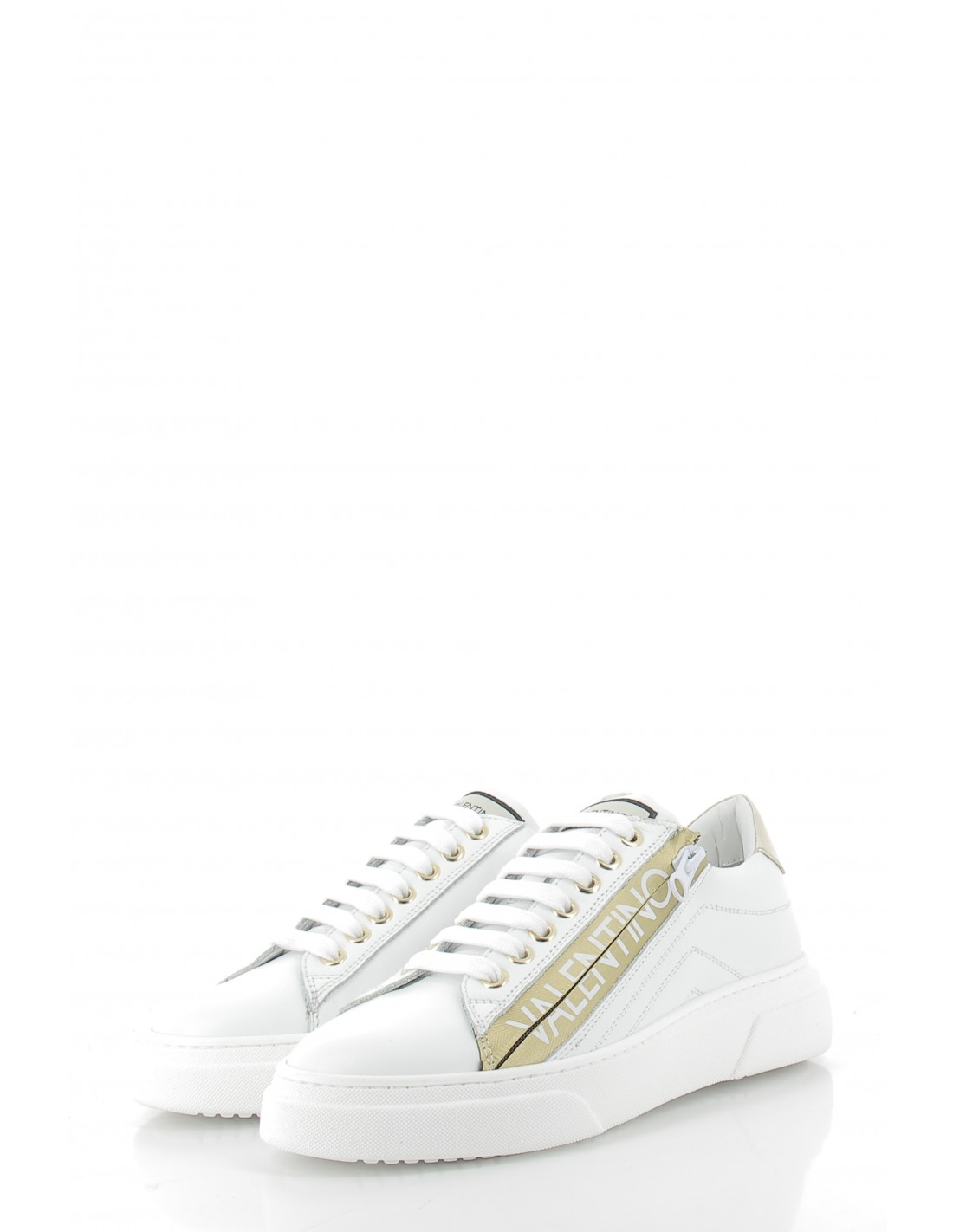 valentino Baskets de ville femme stan summer cuir blanc/doré