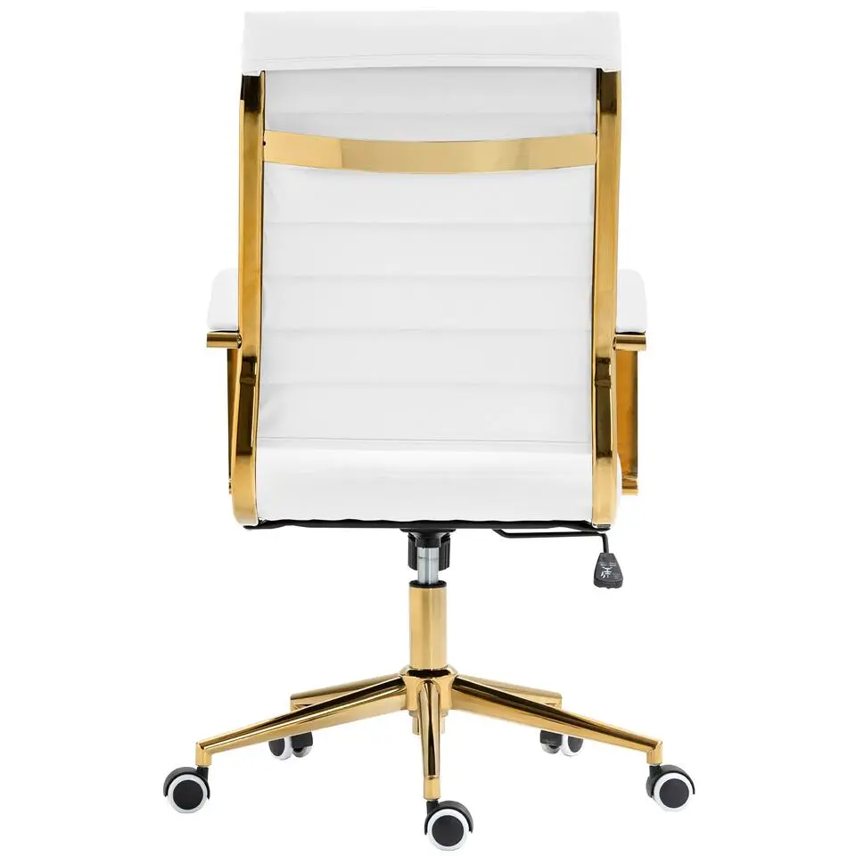 CLP Bureaustoel Havanna goud Frame - Kunstleer - wit