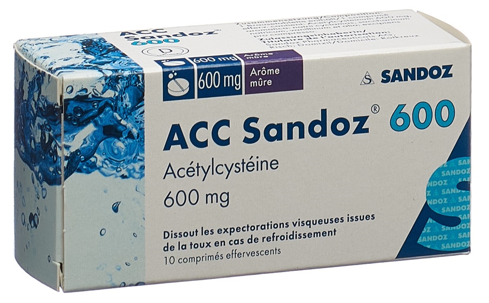 ACC Sandoz 600 mg<br>10 Stück, Dose, Brausetablette, mit Brombeeraroma