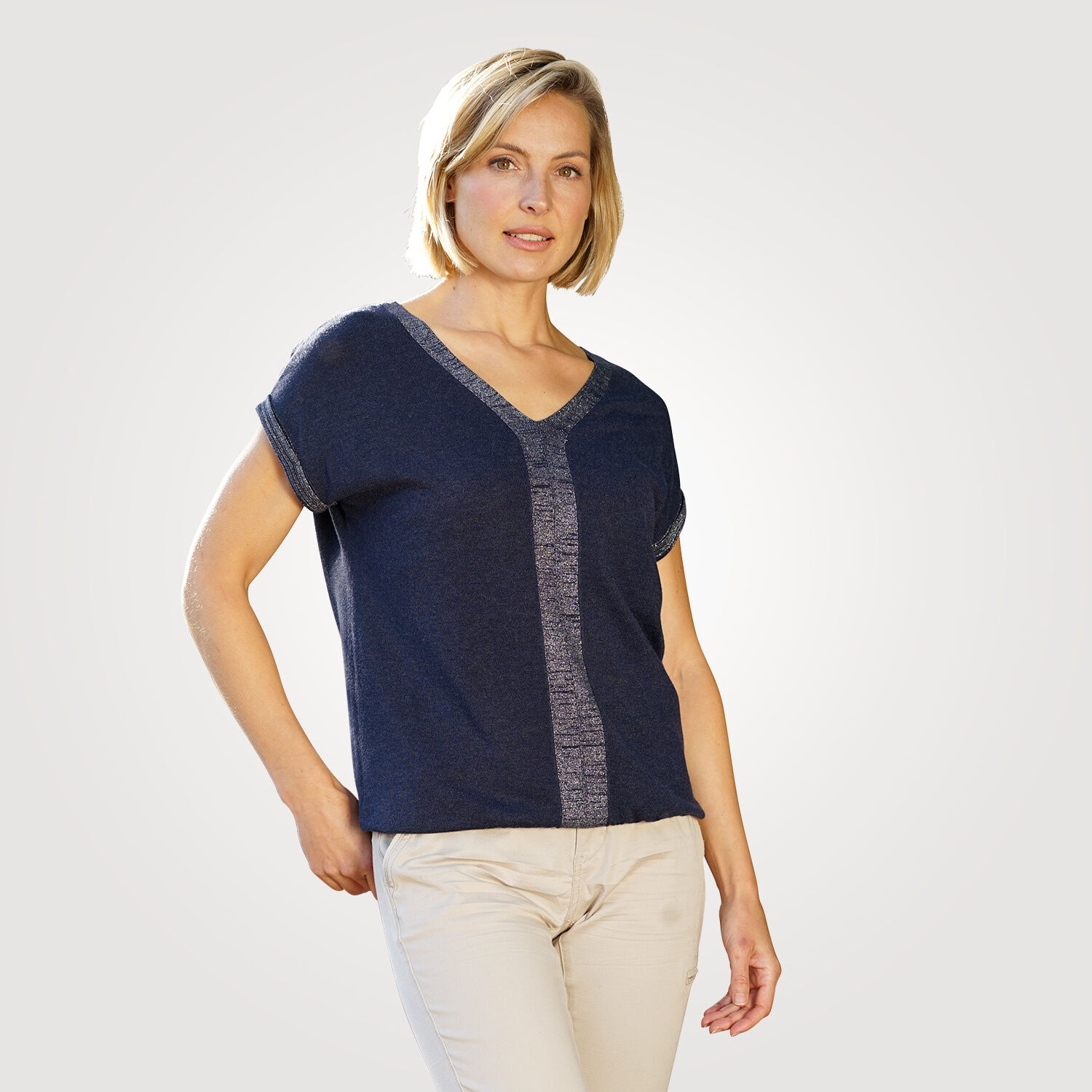 Kurzarm Strick-Shirt