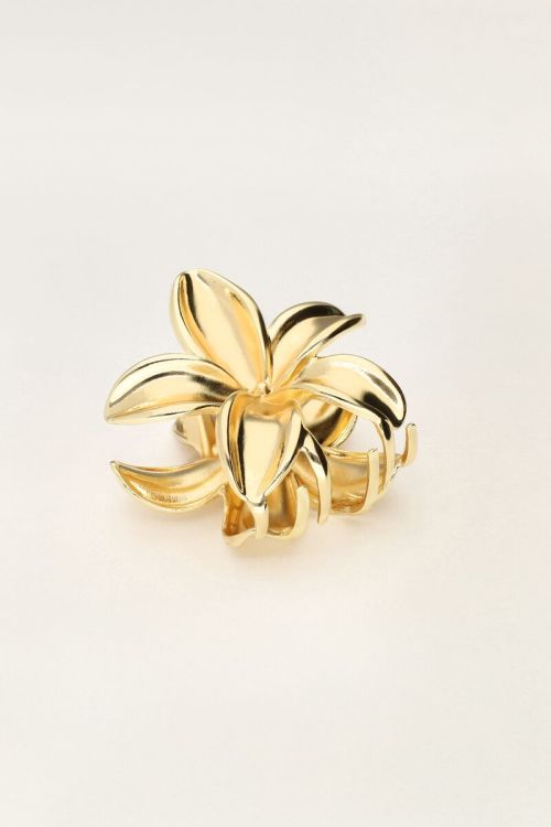 Goudkleurige bloemen haarclip