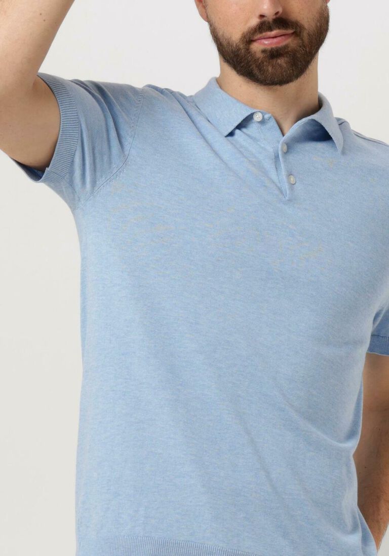 SELECTED HOMME lichtblauwe selected homme polo slhberg ss knit polo noos