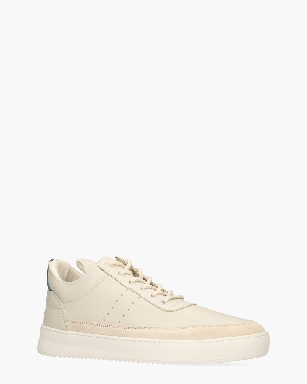 Filling Pieces Low Top Bianco Off-White/Donkergroen Herensneakers