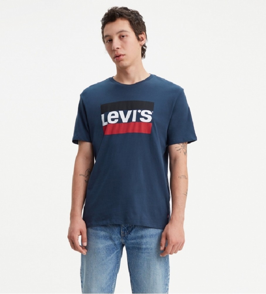 Camiseta Levi's com estampa do logo, tamanho 84, azul marinho.