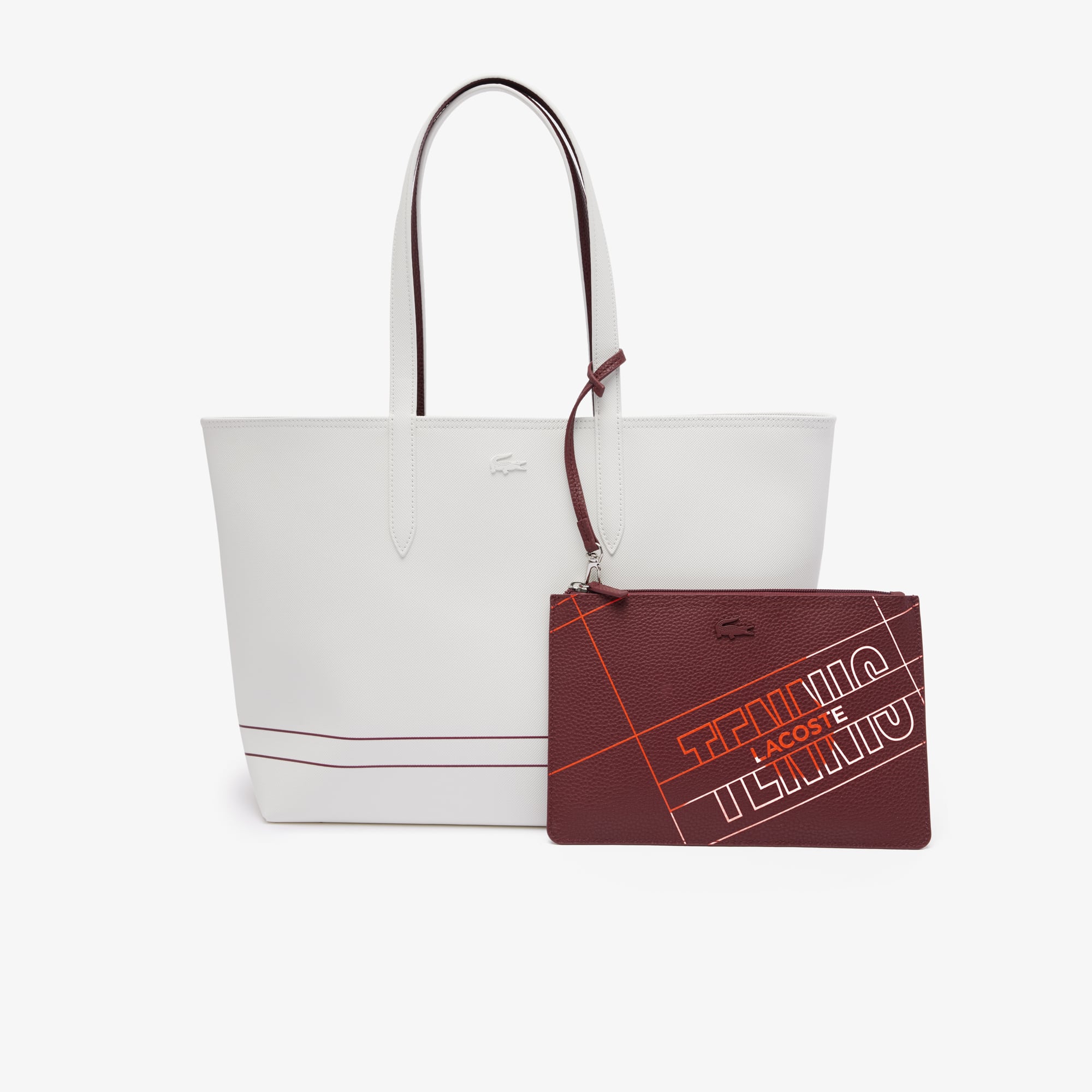 Sac cabas Anna en toile enduite réversible Sacs à main & Cabas - Blanc - Lacoste - Femme