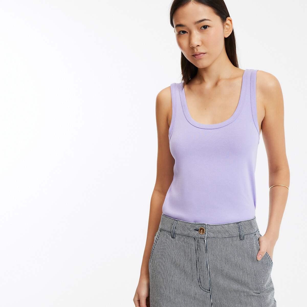 COLEÇÕES LA REDOUTE<br>Regata com gola redonda