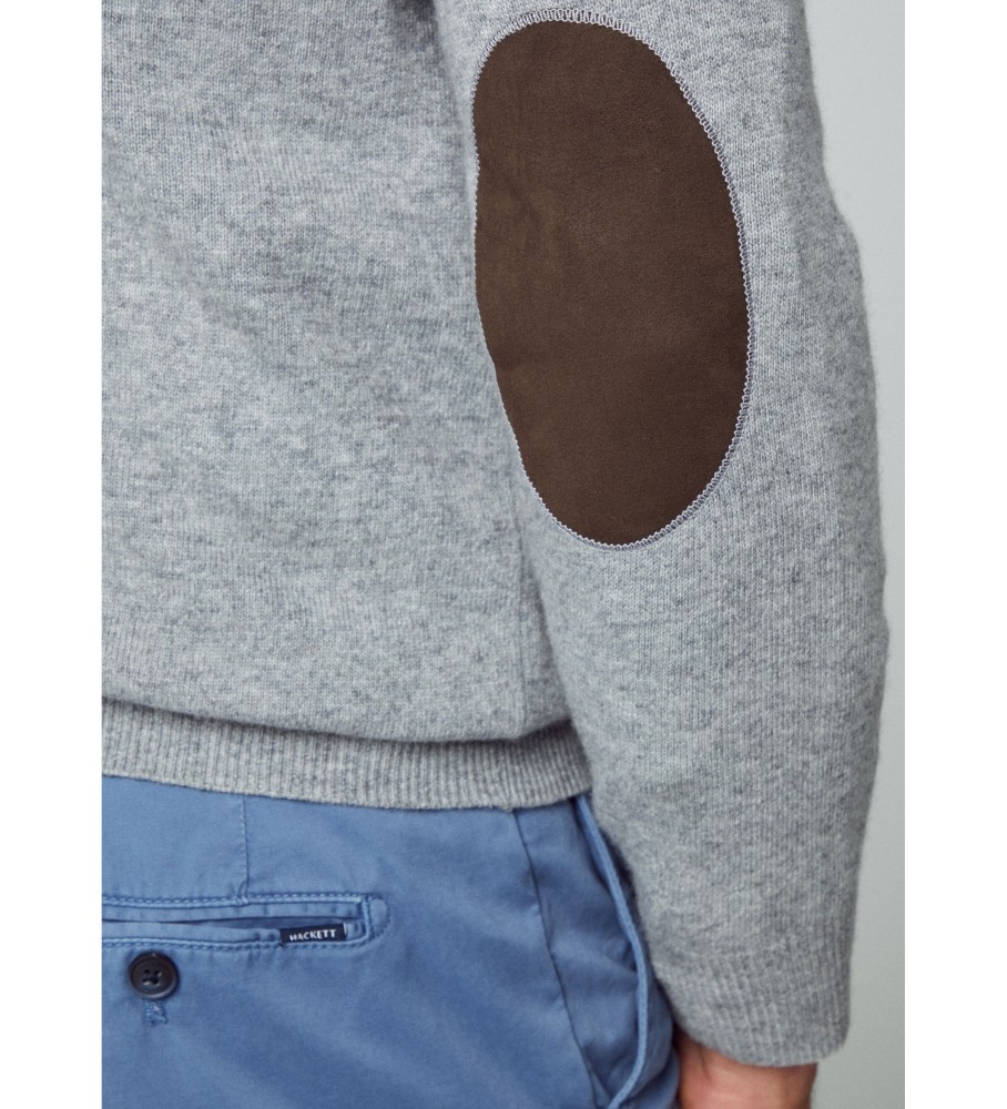 Hackett Jersey Merino Cash Mix V cinza