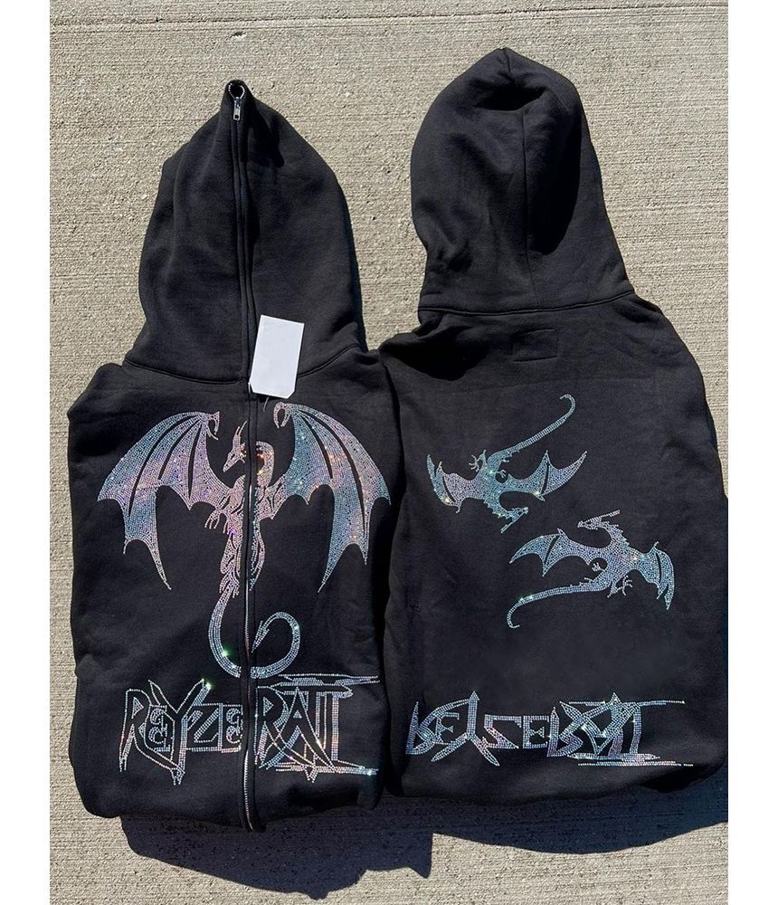 Wanderstar - Drakenletters met strasssteentjes en ritshoodie